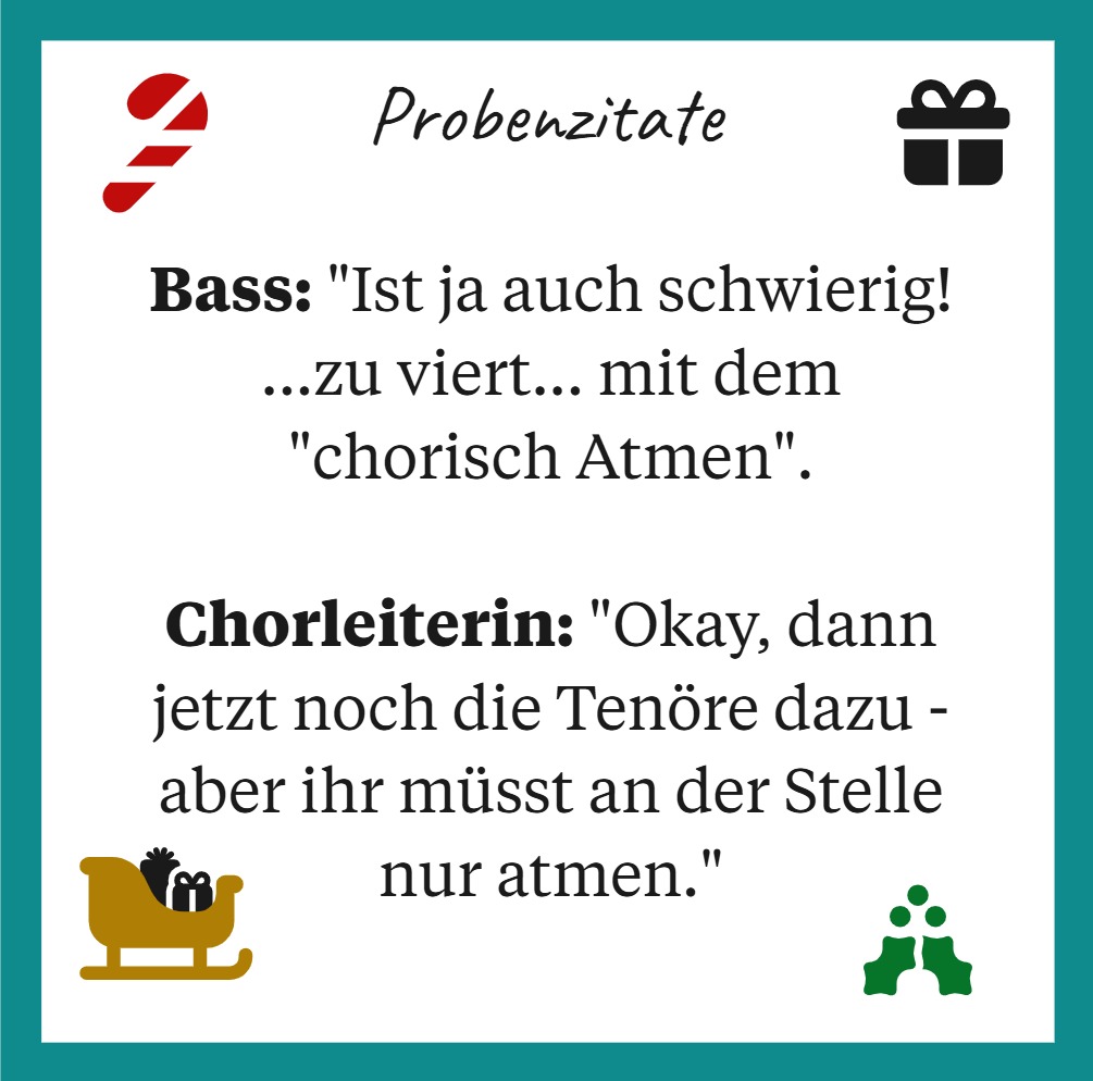 14. Adventstürchen - Probenzitate - chorisches Atmen