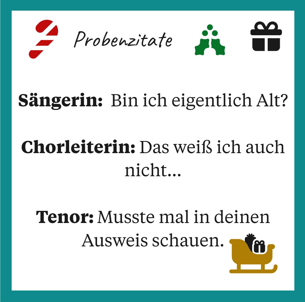 23. Adventstürchen - Probenzitat - Stimm-Identitäten und Kommentare